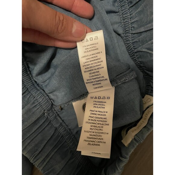 Cynthia Rowley pants Women’s XS Blue 100% Lyocell Ankle Pants Elastic Waist NWT - Picture 8 of 11